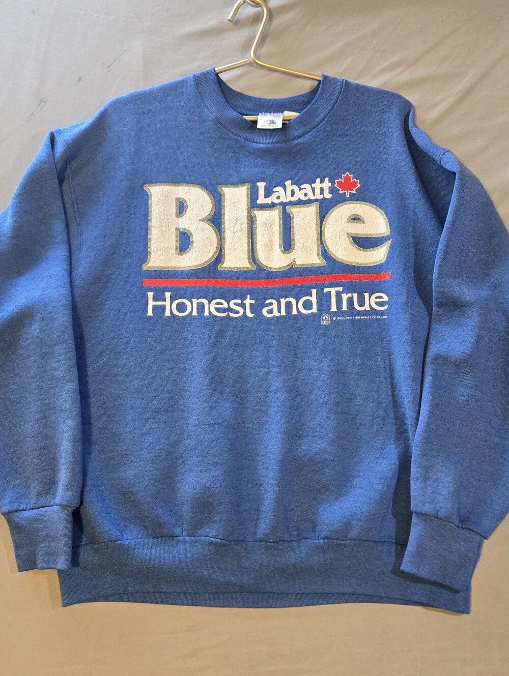Labatt Blue Honest And True Men's XL VTG Crew Neck Sweatshirt